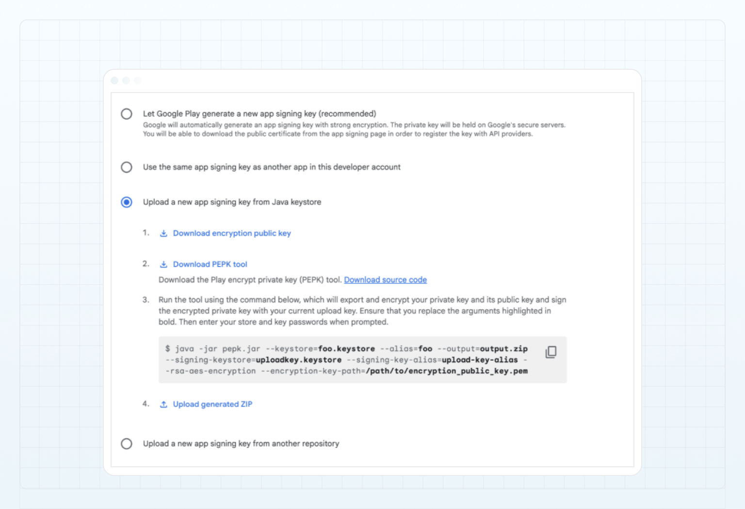 Download encryption public key
