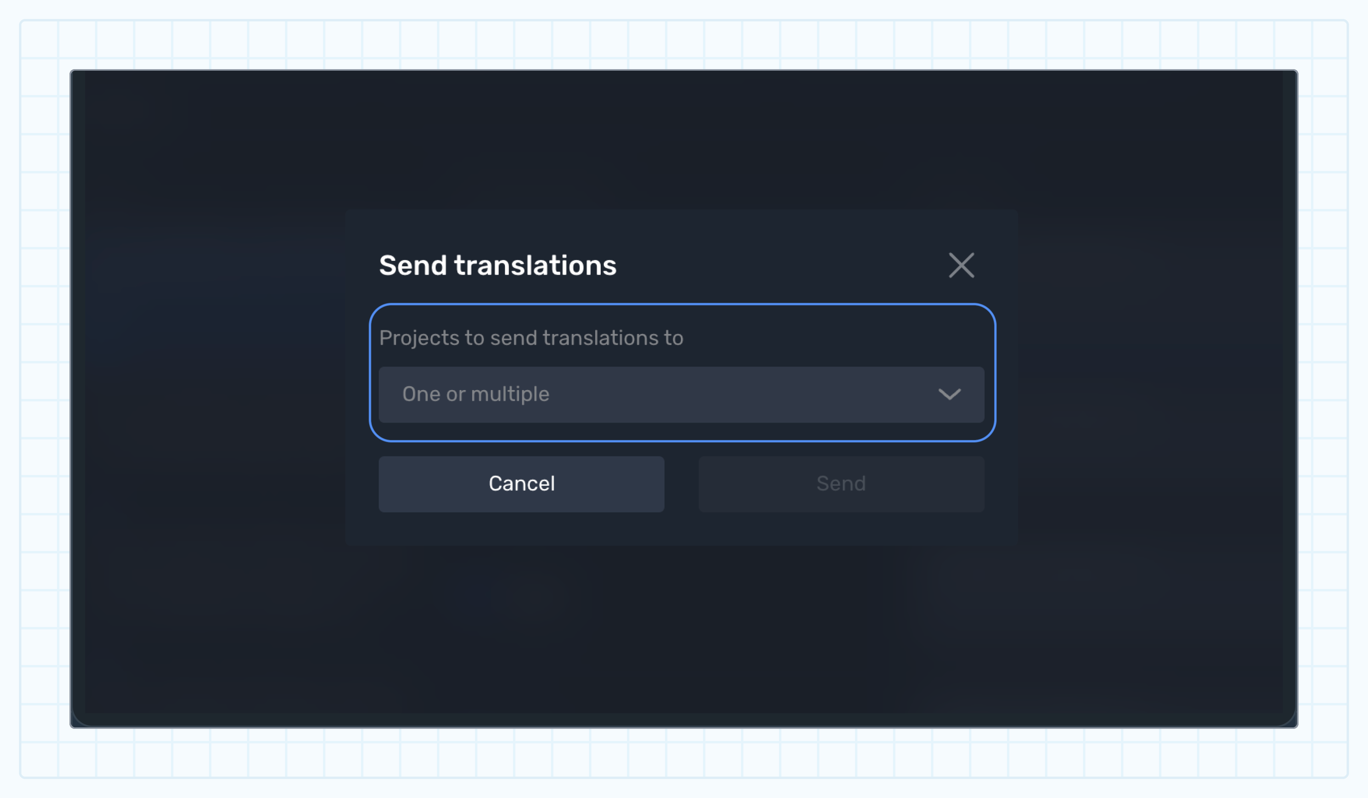 Select target projects to import keys to Select target projects to import keys to